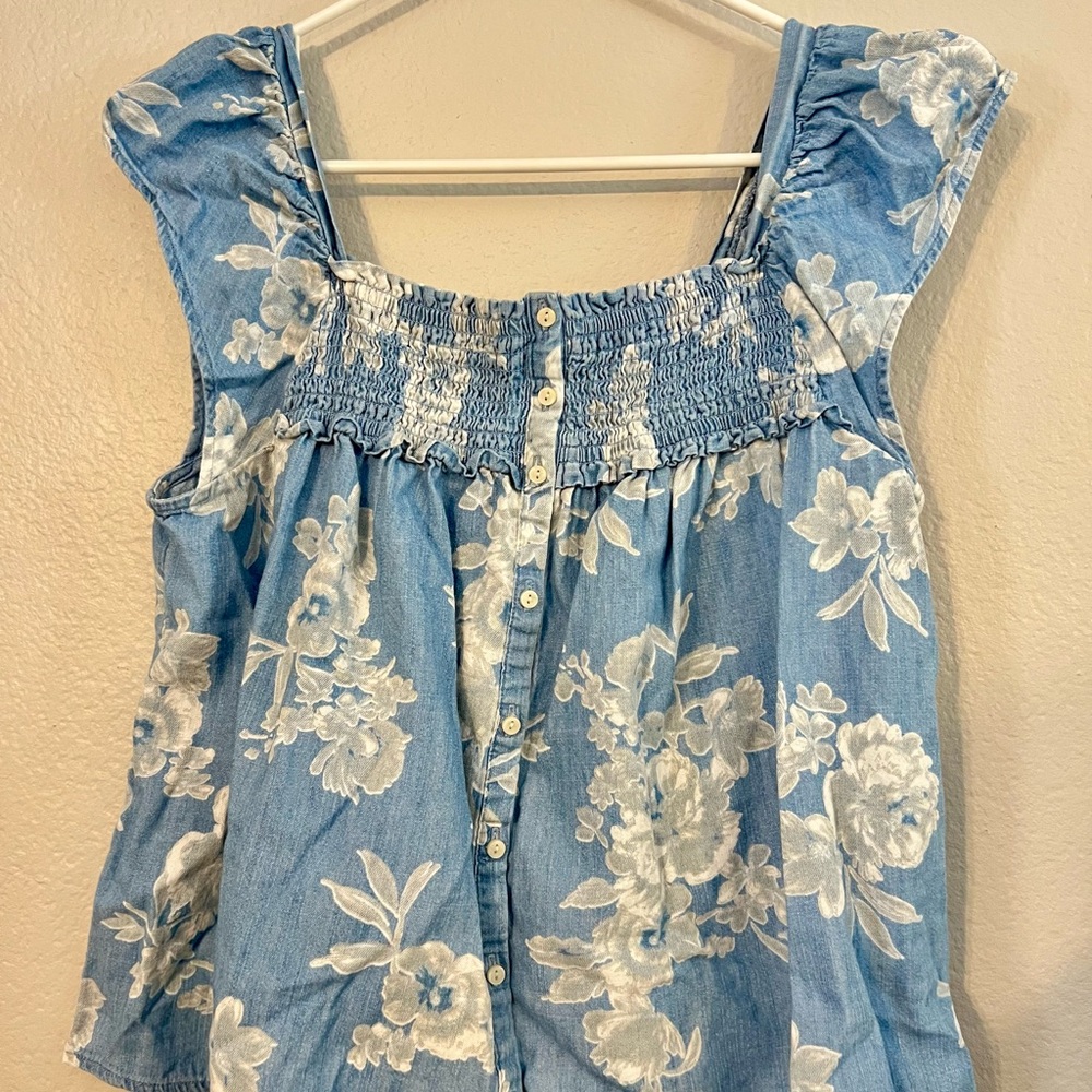 Floral Blue Women's Top